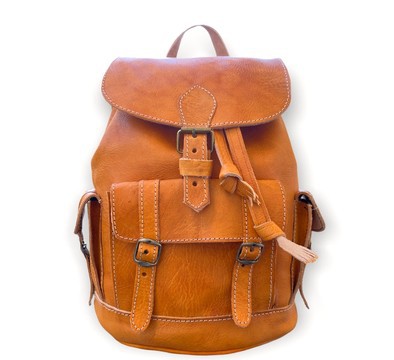 100% handmade high quality genuine leather backpack.