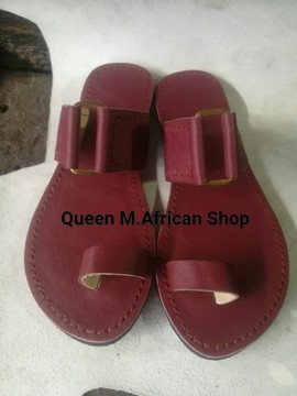 African Woman Maasai Maroon Sandals