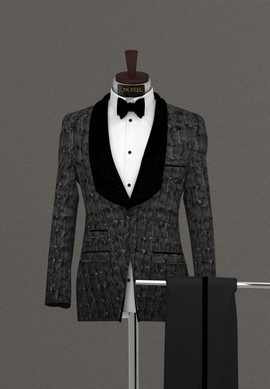KNOT PATTERNED JACQUARD SHAWL LAPEL SUIT...............BEST SELLER