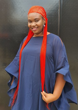 Red Cornrows Full All Back Wig,36 inches