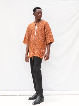 Brown Frequency Bogolan Cloak