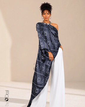 2 in 1 oversize tunic in satin silk + scarf