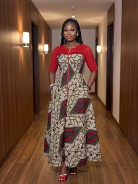 Florence Ankara Lace Maxi