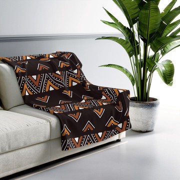 Traditional African Print Blankets Mudcloth Brown (MORE SIZES AVAILABLE)