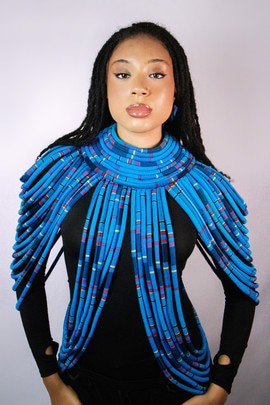 Wax cape necklace “Wazi”