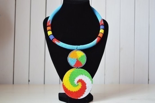 African Maasai Beaded Necklace | Zulu Beaded Necklace | Tiered &amp; Tribal