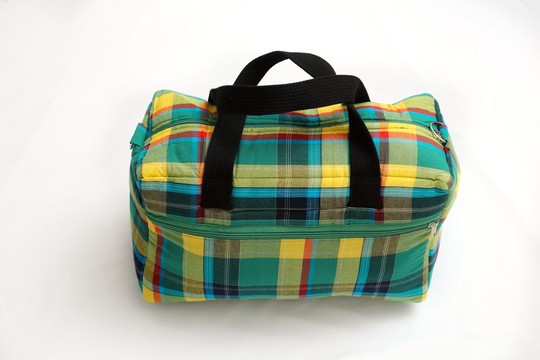 Diaper bag Madras Green Handmade