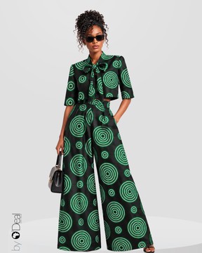 Magnifique Ensemble pantalon large et son top chemisier