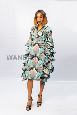 Ankara Butterfly Dress, African Print Butterfly Dress, Ankara Dress, African wax Dress
