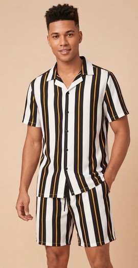 Short-Sleeve Shirt and Shorts Co-Ord Set | Casual Summer Resort Wear