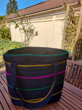 Medium bag in multicolored Malian woven loincloth