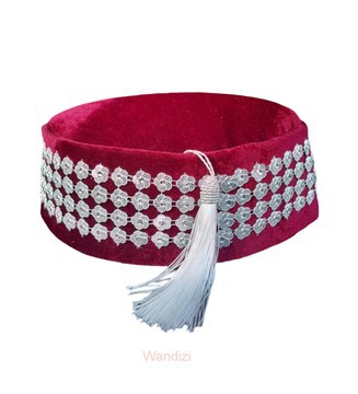 African Velvet Embellished Caps With Tassels, African Mens Hat, African Cap, Wedding Cap