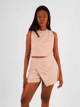 Crop top goutte gabardine beige