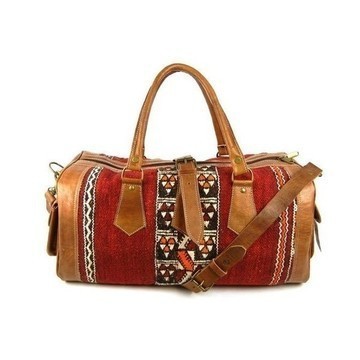 Genuine Leather Travel Bag Handmade in Morocco