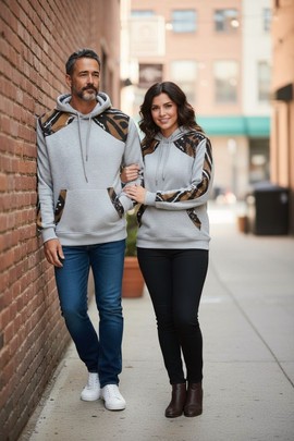 Sweat à capuche personnalisé au bogolan - Streetwear Moderne