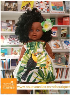 Black doll Emy Colibri Dolls - TOUCAN GUYANE &amp; EMBROIDERY