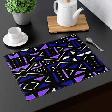 (TWO PIECES) African Print Tabletop Placemat Tribal Mudcloth (MORE SIZES AVAILABLE)
