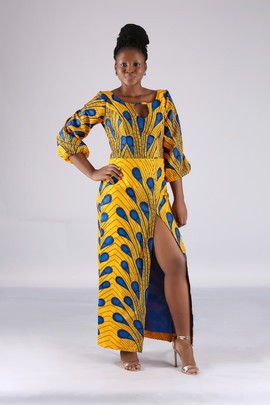 Nne African Print Dress With Slit