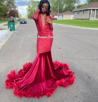 Floor length mermaid dress,engagement dress,blue prom dress,African clothing for women