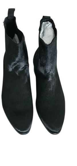 Black Suede Horse Hair Chelsea Boots