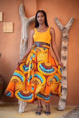 Maïssa long skirt (orange)