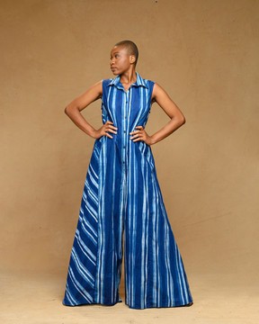 Smocked African Print Harem Jumpsuit, Ankara drp crotch Jumpsuit