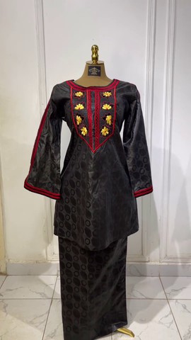African Embroidered Two-Piece Kaftan/ Bazin Riche wax/ African Boubou/ Ankara Bubu Kaftan