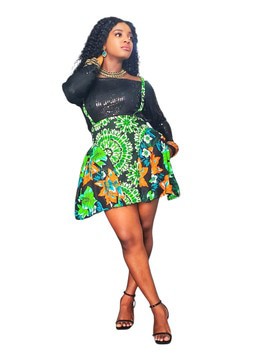 Anike Sexy Woman Two-Tone African Prints/Wax Dress For Beautiful Days/Special occasions