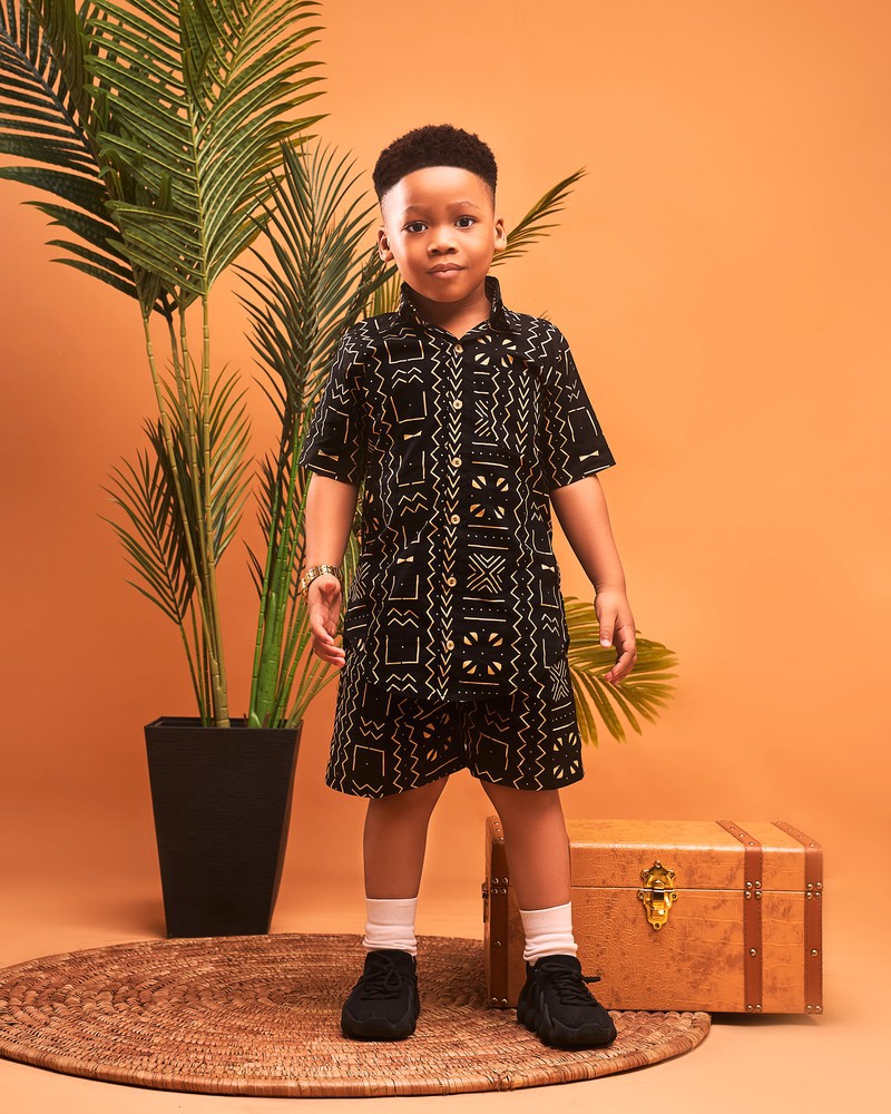Tenue Enfant Imprimé Africain - Jupe Et Bandeau - Taille 5-7 Ans - Coton Floral - Fait Main