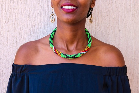 African zulu necklace, Beaded necklace, Rope Necklace, Moms gift, Christmas gift for her