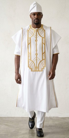 The Kingmaker agbada (white)