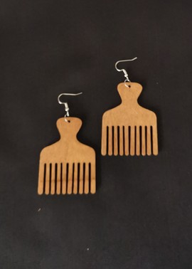 comb wooden earrings