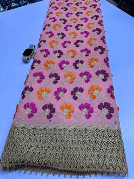 Luxury Floral Embroidered Lace Fabric