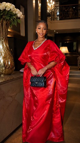 Red Boubou Gown, African Fashion, corporate Formal gown, Ankara Boubou Gown African Print