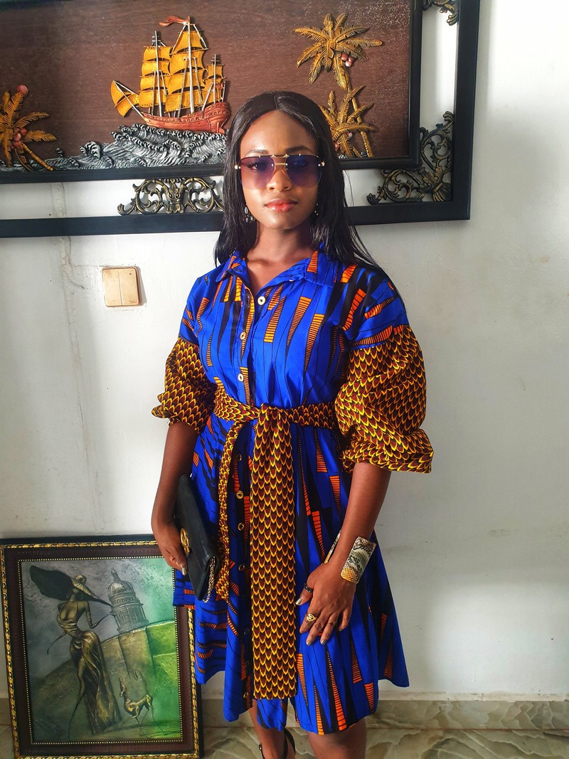 Unique African Woman Mid-length Flare Dress| Workwear| Beautiful Days/P -  ANKA