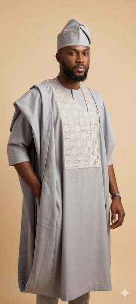 Classic Agbada with kaftan and trouser