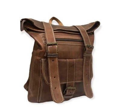 100% handmade high quality genuine leather backpack.