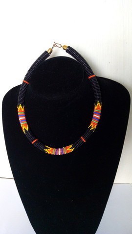 African beaded necklace, Beaded jewelry for women, Moms gift, Her Gift, Zulu beaded necklace