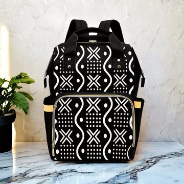 Mudcloth African Diaper Bag | Afrocentric Style Backpack
