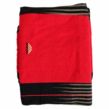 Authentique Faso Danfani – Tissu africain tissé à la main rose, noir et crème