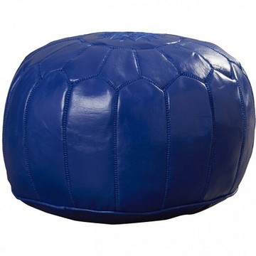 Pouf en vrai cuir naturel Gris pour salon