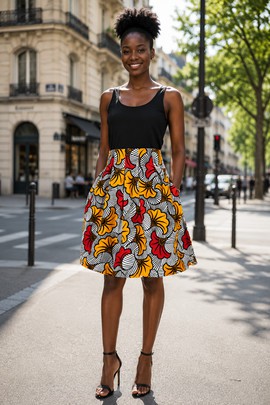 Pleated midi skirt