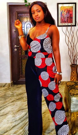 African Woman Wax/Ankara and Velvet Jumpsuit|Weddings/Special Occasions/Plus Size