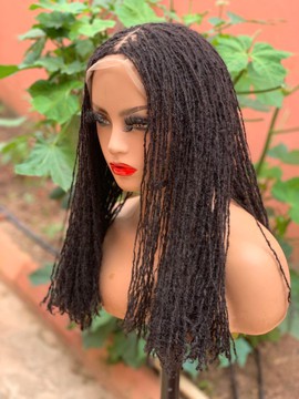 Human hair Full lace micro locs, Sisterlocs Humanhair,Skinny locs Wig For Black Women