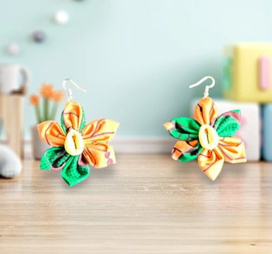 Boucles d'oreilles en wax coris