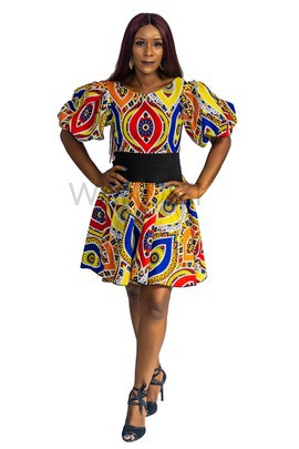Ankara Flare dress, African Print Dress, Ankara Sexy dress, Wandizi dress