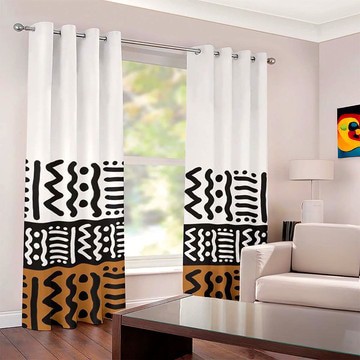 Kuba African Curtains For Sale Blackout Grommet Style (Two-Piece) (LARGER SIZES AVAILABLE)