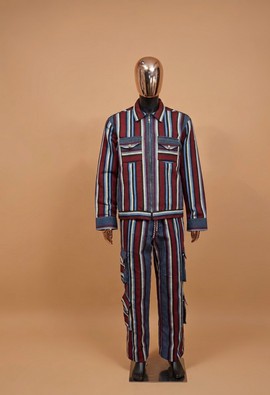 Men  Aso-Oke Utility Cargo Two-Piece Set