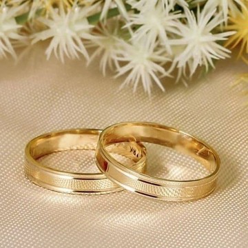10karat Solid Unisex wedding ring pair- Solid Men and Women Band