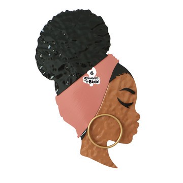 ORNEMENT MURAL PLAQUE EN METAL PROFIL FEMME